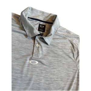 Oakley Mens Gray Short Sleeve Collared Regular Fit Polo Shirt Size XL